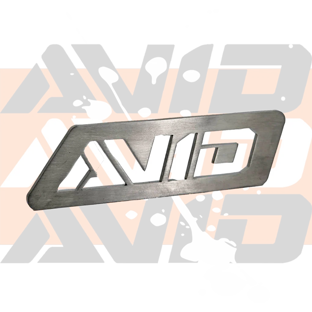 AVID Logo Stainless Steel Weld On 1.5 x 5.2 x .125