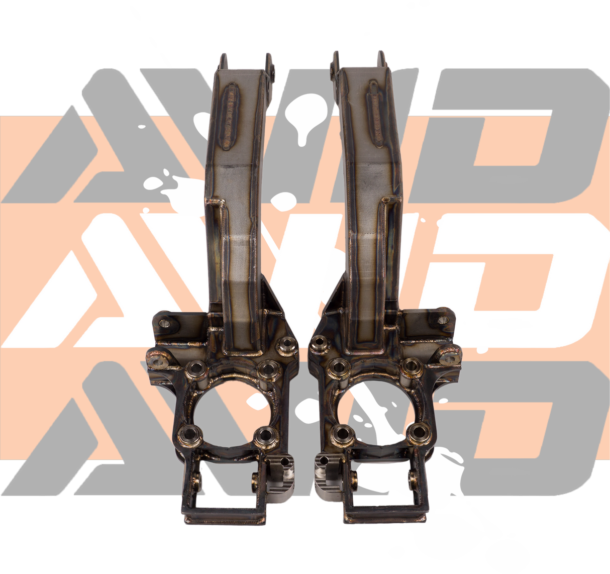AVID Racing Can-Am Maverick R Baja Race 4130 Chromoly Uprights / Knuckle pair of uprights showing TIG welded chromoly