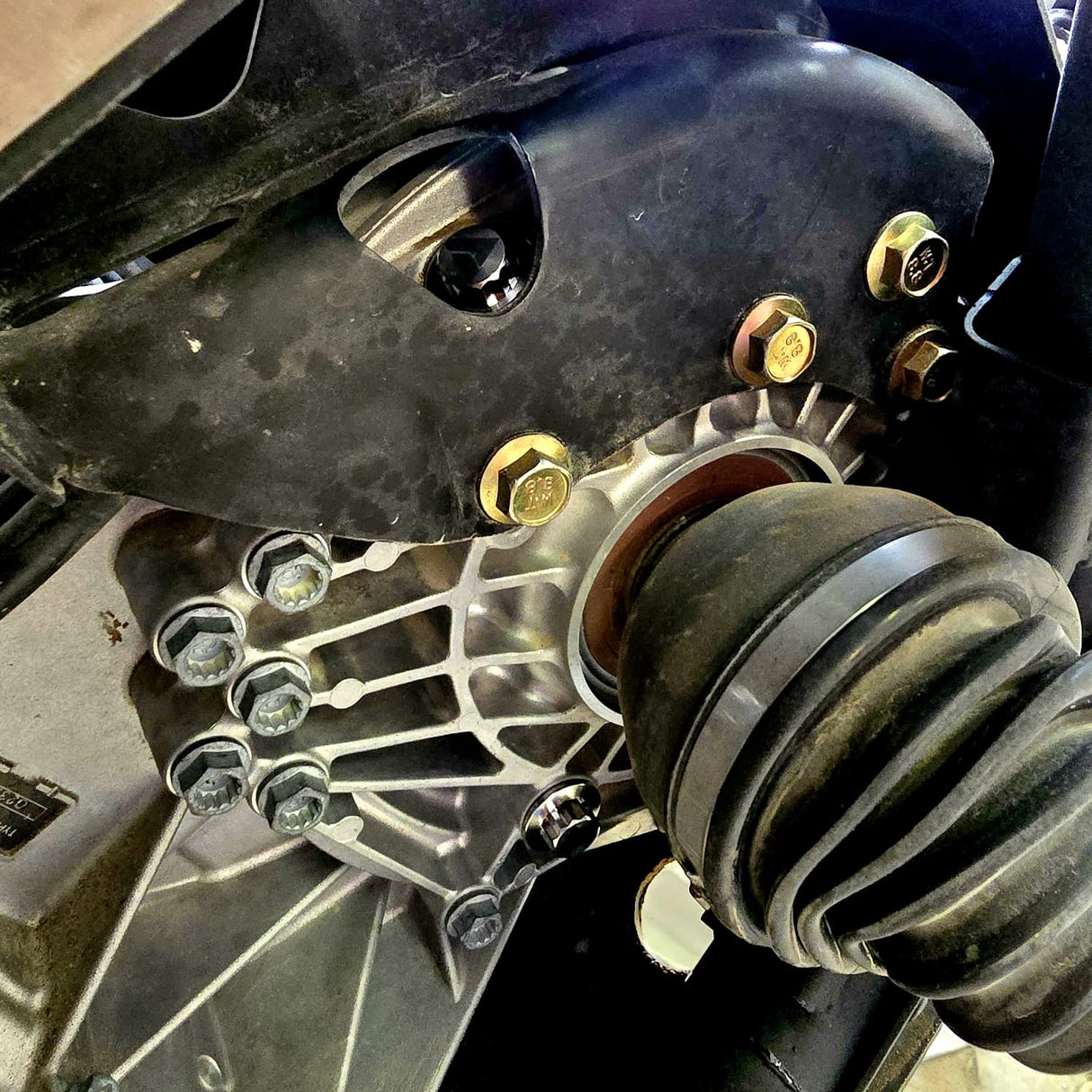 AVID Racing Can-Am Maverick R Titanium Hardware mounted on vehicle
