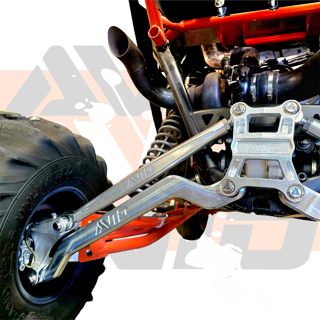 AVID Racing Polaris Pro R XC High Clearance Radius Rod Kit mounted with included titanium hardware