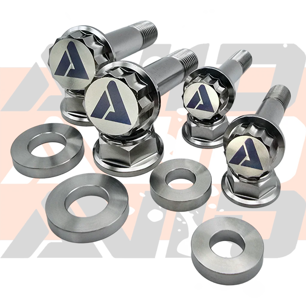 AVID Racing Can-Am Maverick R Upper Control Arm Dress-Up Titanium Bolt Hardware Kit bolt and washer detail
