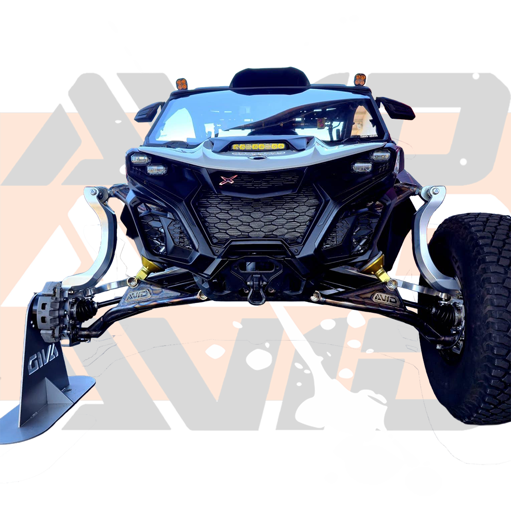AVID Racing Can-Am Maverick R Baja Race Front Control Arm Kit mounted on vehicle