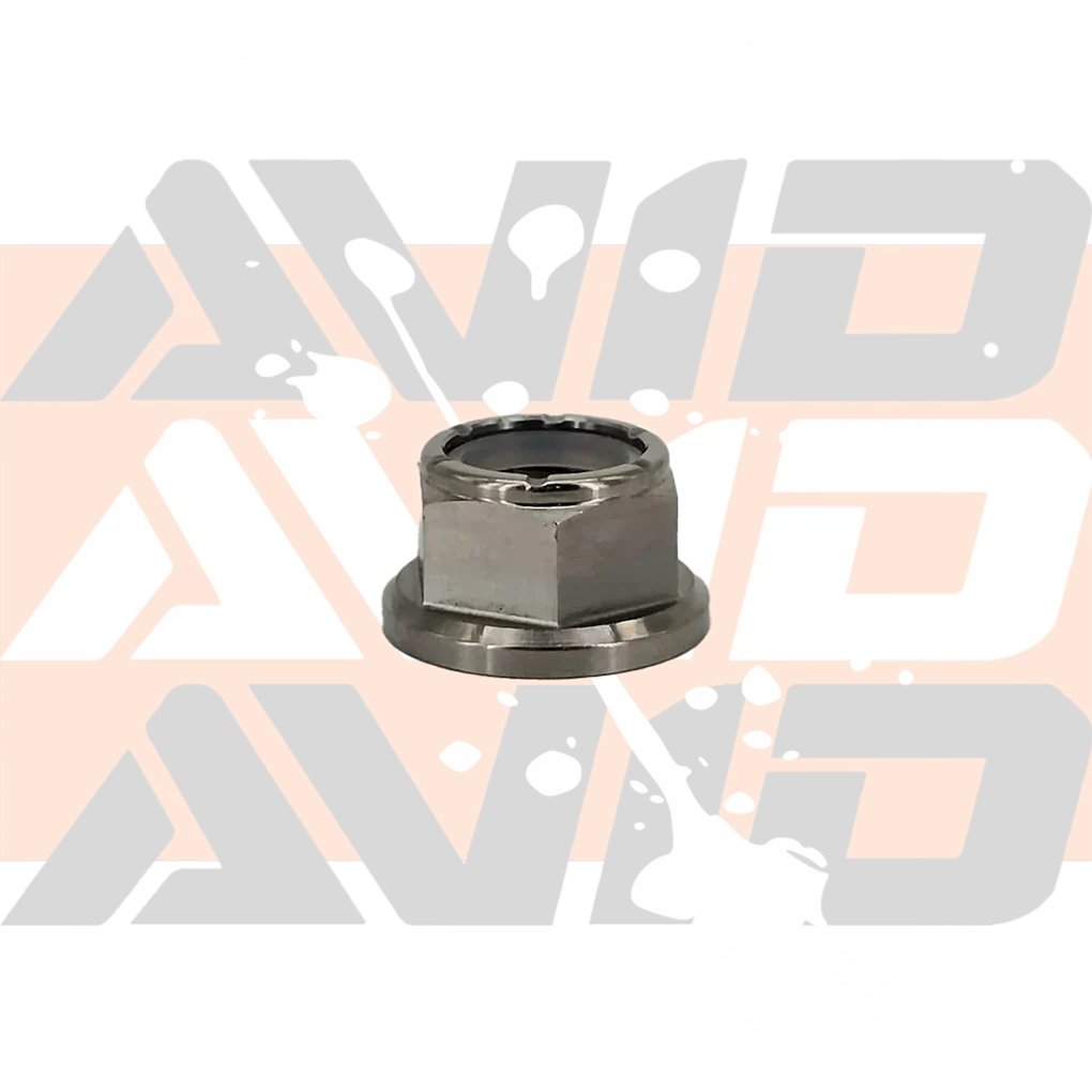 AVID Titanium Lock Nut, 6-Point, 5/8" on branded background