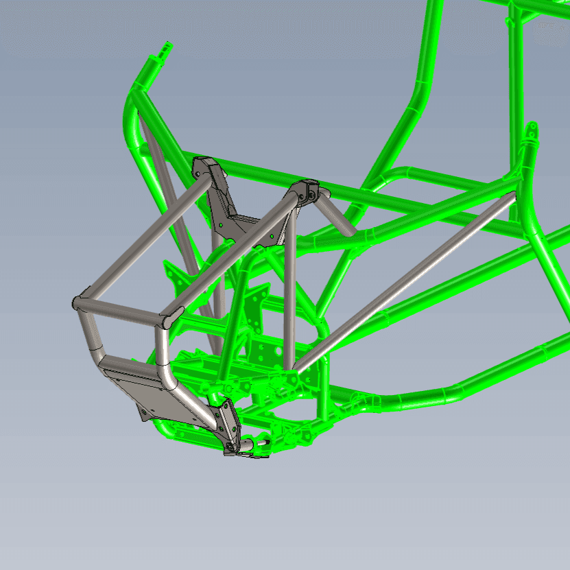 AVID YXZ Front Bumper / Chassis Bracing and Skid Plate - AVID Racing CAD drafted detailed view
