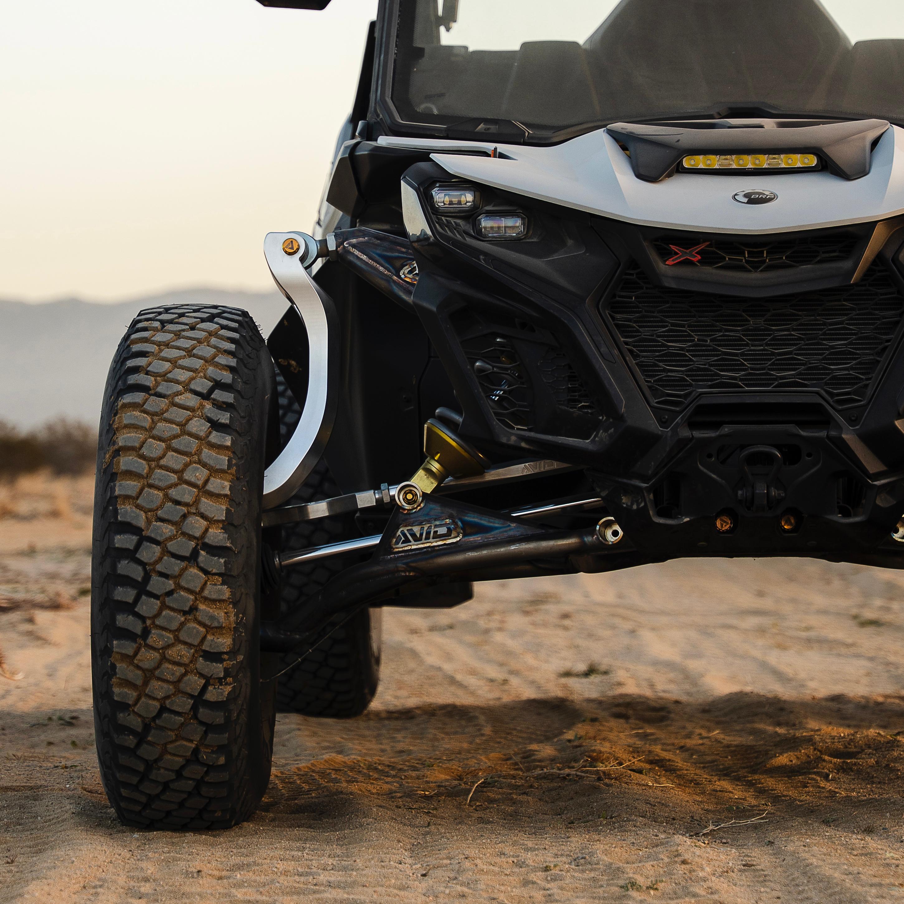 Can-Am Maverick R desert race car with AVID Racing suspension control arms