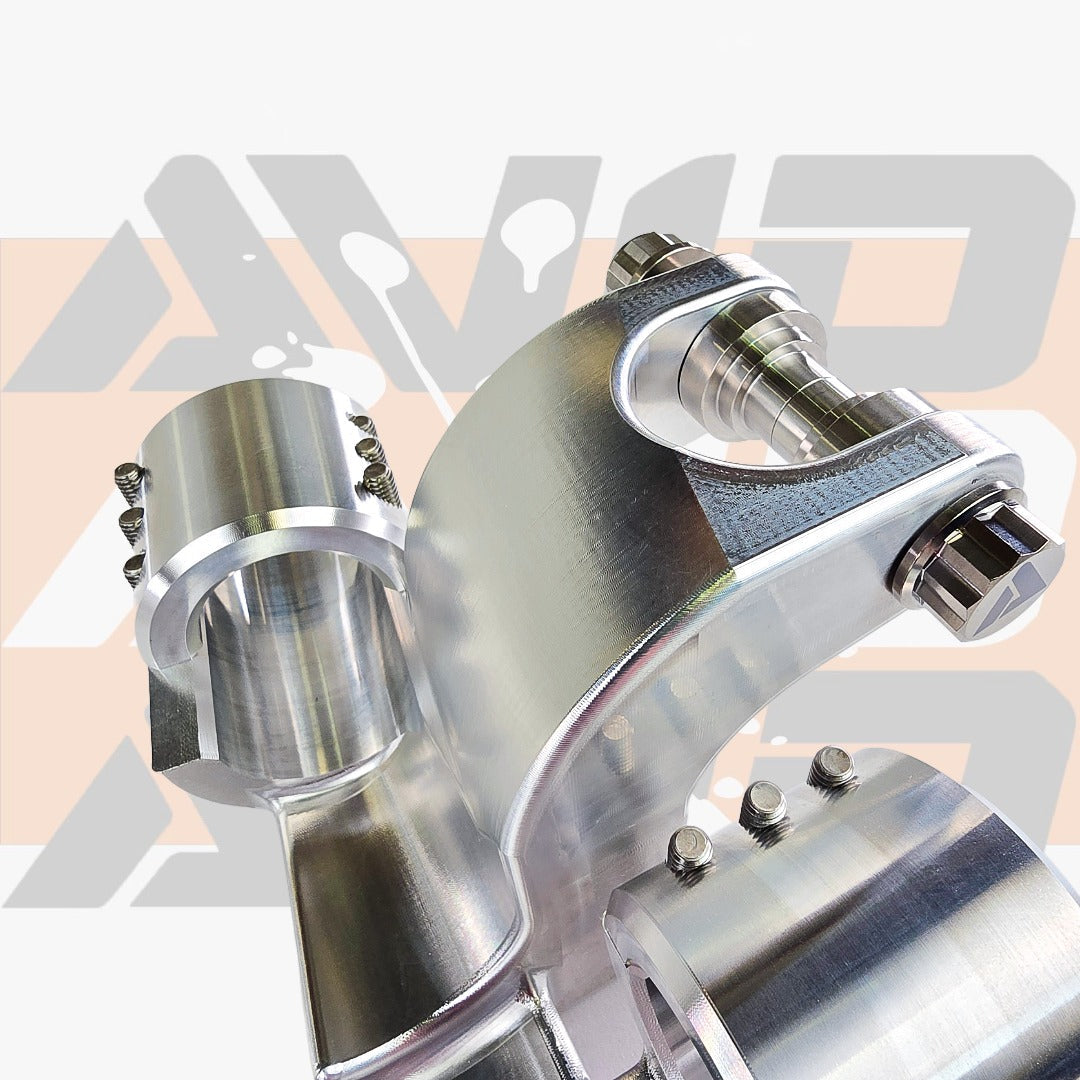 AVID Racing Yamaha YXZ1000 rear shock tower relocation for years 2016-2018 billet detail with mounted precision titanium hardware