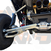 AVID Racing Can-Am Maverick R XRC or MAX Billet High Clearance Radius Rod Kit - 7075-T6 | AVID Racing — Installed Rear View — AVID-MAVR-HCBRRK1_01 [AVID:258607ff-de2d-4510-97c9-a1001c6b4f28]