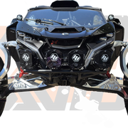 AVID Racing Can-Am Maverick R Billet Aluminum Front Suspension Kit | AVID Racing — Installed Front View — AVID-MR-BRFCAKIT1_14 [AVID:b8a64c0c-1129-4fd0-8b8b-ff2d27c4eefd] [AVID-VERSION:71d96053-2bb3-451e-98f1-790e7f1e8de3]