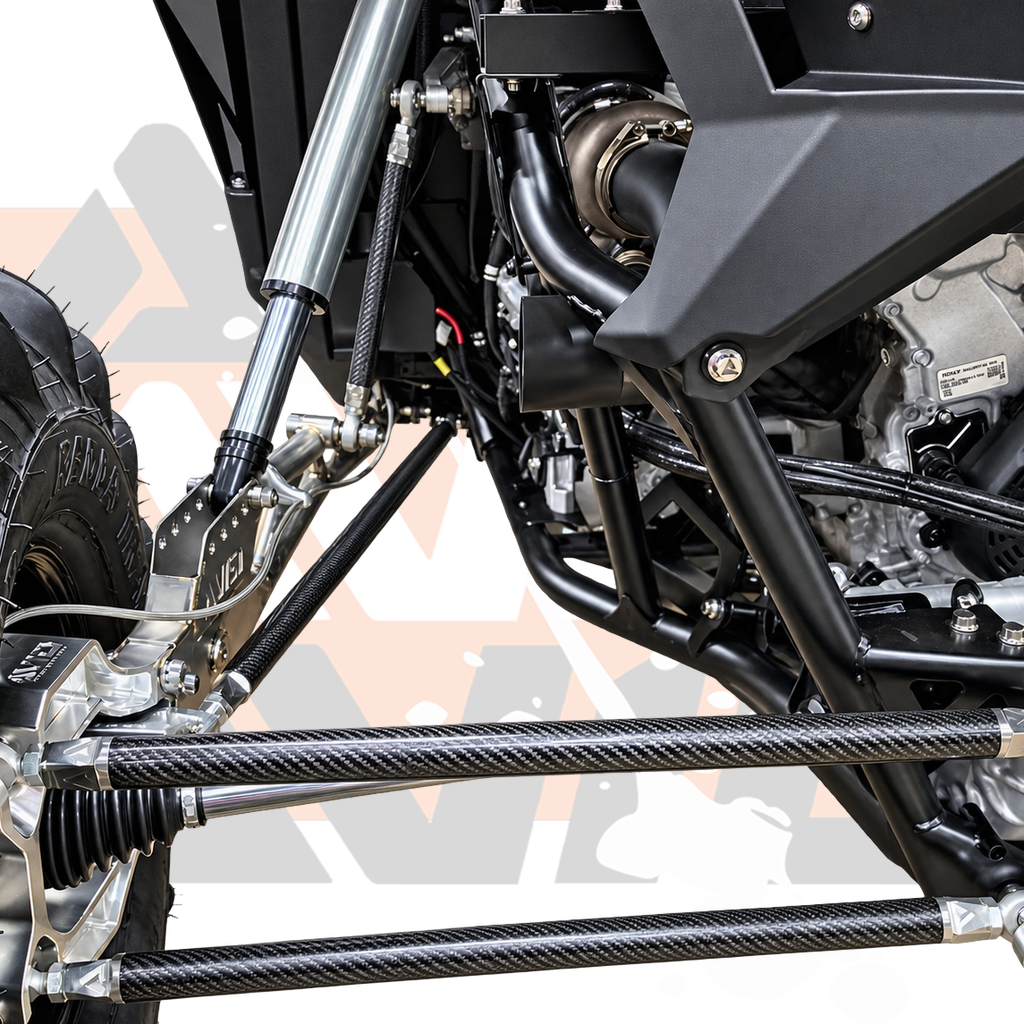 AVID Racing Polaris Pro R 3/4 Inch HD Carbon Fiber Radius Rod Kit, 76 Inch Width | AVID Racing — Installed Suspension Detail — AVID-PROR-CFRRKIT2_01 [AVID:2abfc61f-d7df-4ceb-834c-245421617220]