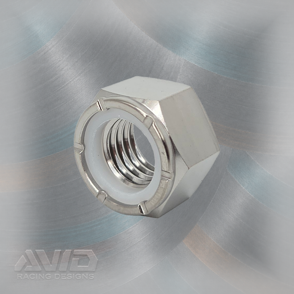 AVID Racing Titanium 6 Point Nylon Lock Nut, M14 x 2.0 | AVID Racing — Component Detail — M14-T6NN-14-20_01 [AVID:68dffeb4-de3a-4720-adae-51226a419651] [AVID-VERSION:5039d450-7621-46d0-af1d-cb1b2c566974]