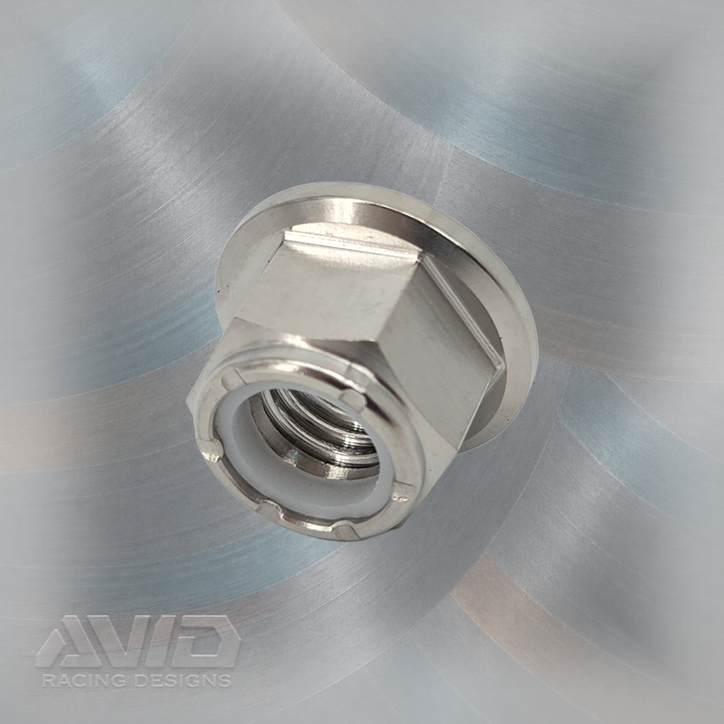 AVID Racing Titanium 6-Point Flange Nylon Lock Nut, M10x1.5 | AVID Racing — Component Detail — M10-T6FNN-13-15_02 [AVID:cf8bb55b-2a84-44fb-9620-8ba221917325] [AVID-VERSION:80cda540-1491-49b3-888e-51e85a37481a]