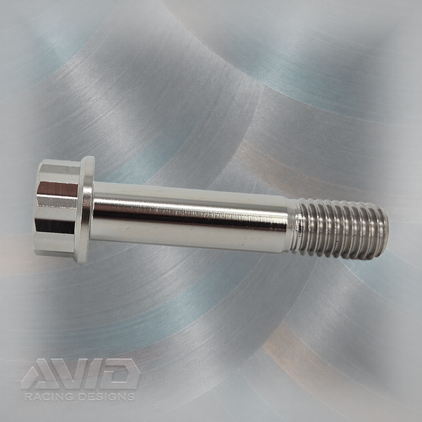 Titanium 12 Point Flange Bolt, M12 x 1.75 x 60 mm, 20 mm Thread | AVID Racing