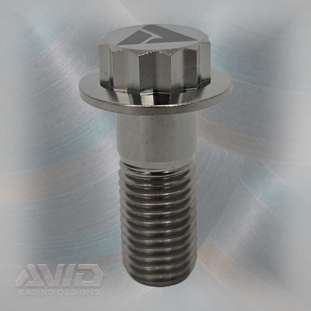 AVID Racing Titanium 12P Low Profile Flange Bolt, M12 x 1.5 x 30 mm, 20 mm Thread | AVID Racing — Front View — M12-TLPFB-30x10-15_02 [AVID:3ef22f22-b4f3-4de7-911f-29f6d466eed0] [AVID-VERSION:fdd33b55-05da-479d-9758-bb0eca4c9876]