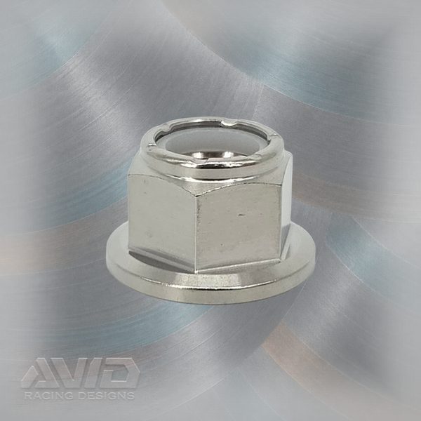 Titanium 6 Point Flange Nylon Lock Nut, M10 x 1.25 | AVID Racing