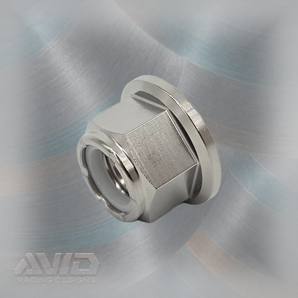 AVID Racing Titanium 6 Point Flange Nylon Lock Nut, M10 x 1.25 | AVID Racing — Component Detail — M10-T6FNN-13-125_02 [AVID:7504a148-bc9e-4870-9921-f83a783b5079] [AVID-VERSION:b0029bd4-154e-4a4e-85d8-44766f1ae4be]