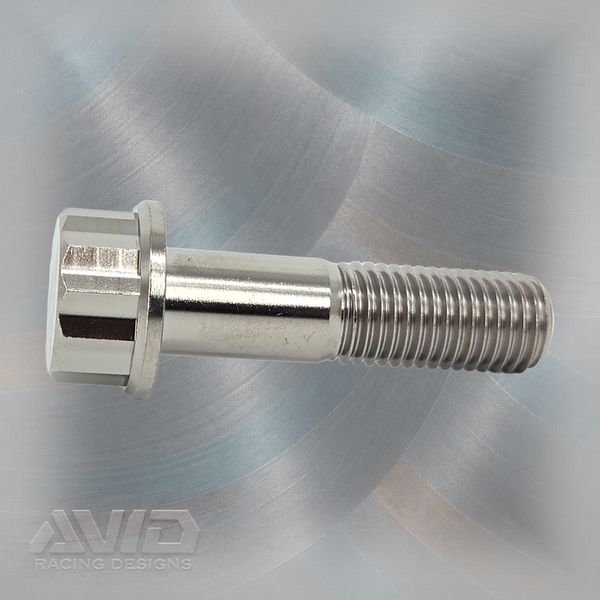 Titanium 12 Point Flange Bolt, M12 x 1.5 x 45 mm, 25 mm Thread | AVID Racing
