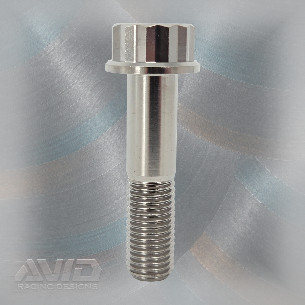 AVID Racing Titanium 12 Point Flange Bolt, M12 x 1.5 x 50 mm, 25 mm Thread | AVID Racing — Front View — M12-T12FB-50x25-15_01 [AVID:603500ee-d057-470d-a125-f3e949f39744] [AVID-VERSION:0cb8c2da-9bda-450a-bea7-ef3dc2786abb]
