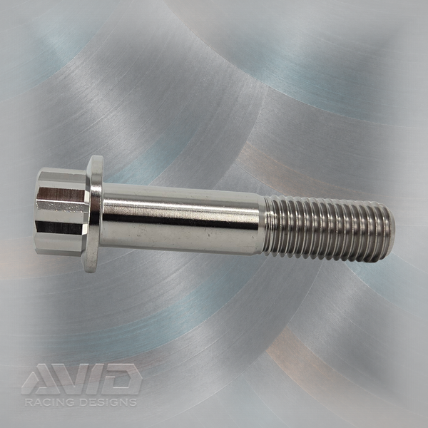 Titanium 12 Point Flange Bolt, M12 x 1.5 x 55 mm, 25 mm Thread | AVID Racing