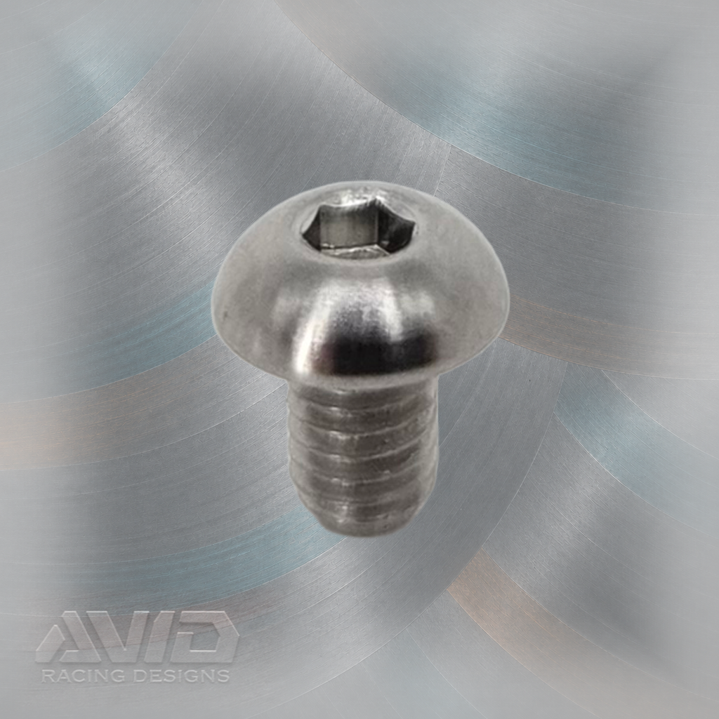 AVID Racing Titanium Button Head Bolt, M4 x .7 x 6 mm | AVID Racing — Front View — M4-TBHB-6x0-07_04 [AVID:d7fb31f8-0834-4186-8540-15cc4765d363] [AVID-VERSION:1eb95e10-edb9-4b05-bf7d-5ebaadb7c409]
