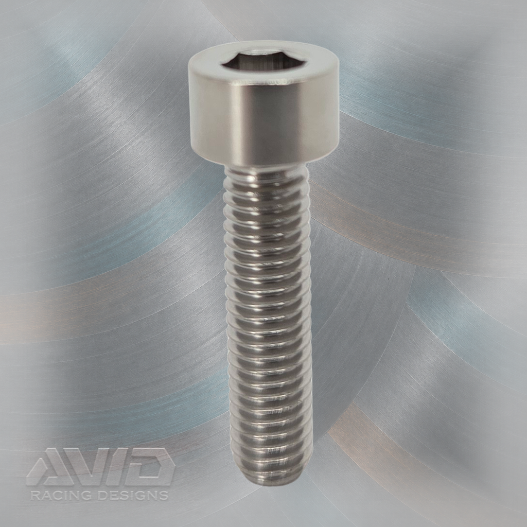 AVID Racing Titanium 5 mm Allen Cap Head Bolt, M6 x 1.0 x 25 mm | AVID Racing — front view — M6-TCHB-25x0-10_02 [AVID:c65e7db9-2b8c-4f66-93fe-2459240eee40] [AVID-VERSION:f11c6a1d-90c3-499e-90c9-bd82b3f45060]