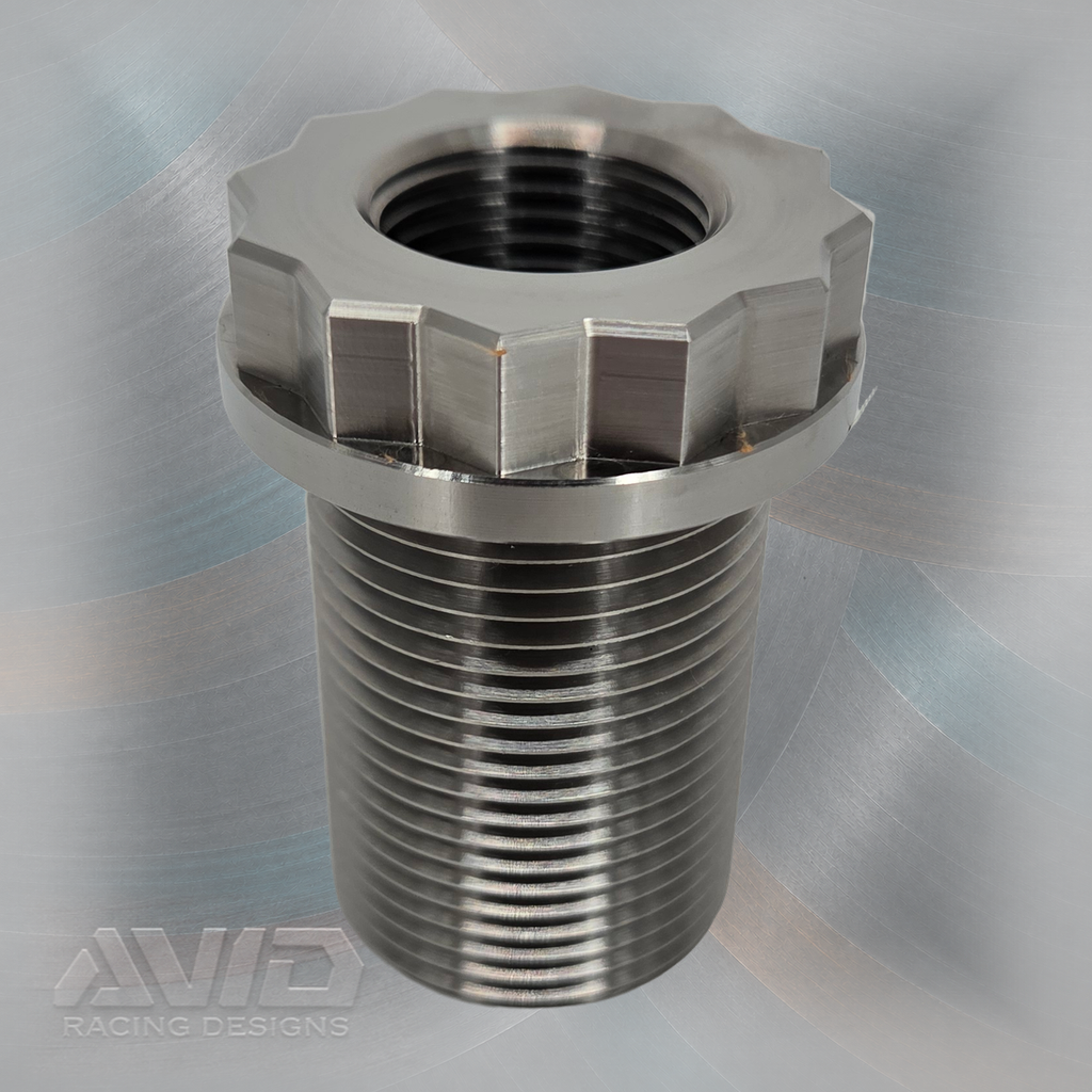 AVID Racing AVID Titanium Treaded Reducer, 1 1/4-12 RH to 7/8-14 LH — Front View — AVID-TR01_01 [AVID:34df8cc5-f328-4ce5-b05f-2c5a5d7801f4] [AVID-VERSION:2f5c8738-b75c-4b83-9557-1448105ad320]