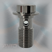 AVID Racing Titanium Banjo Bolt, M10 x 1.0 x 20 mm, 12 mm Thread | AVID Racing — Front View — M10-TBAN-20x8-10_03 [AVID:07a86cea-0aea-4735-9bbc-2e6b1fee7f91] [AVID-VERSION:94545634-0cc1-4958-85fe-9d2aab02294c]