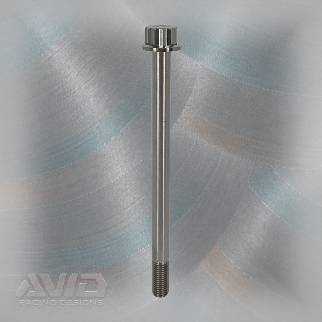 AVID Racing Titanium 12-Point Flange Bolt, M10x1.25 x 140 mm, 22.5 mm Thread | AVID Racing — Full Length Product View — M10-T12FB-140x1175-125_02 [AVID:5dcb44a1-bea5-41f2-87a2-9f7a9d1e5863] [AVID-VERSION:4e4b11c0-6e49-4e6e-9869-8a0c67872f36]