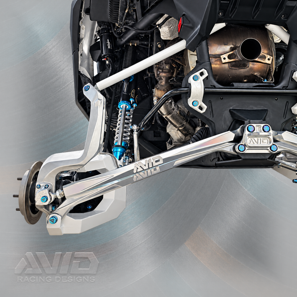 AVID Racing Can-Am Maverick R 2-Seater Billet High Clearance Radius Rod Kit - 7075-T6 | AVID Racing — Installed Rear Suspension Detail — AVID-MAVR-HCBRRK2_02 [AVID:4ca6cce8-6335-47cb-be9d-f5decdcc0ca6] [AVID-VERSION:7ebace72-4ecd-4bcb-804a-a7afac743aa0]