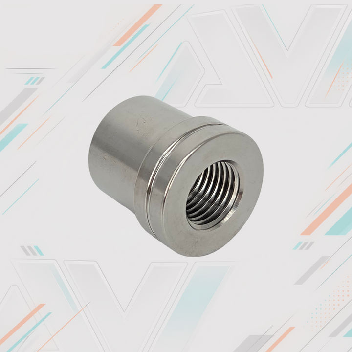 Titanium Weld-In Round Bung, 25mmx1.5mm Tube, M14x1.5 LH | AVID Racing