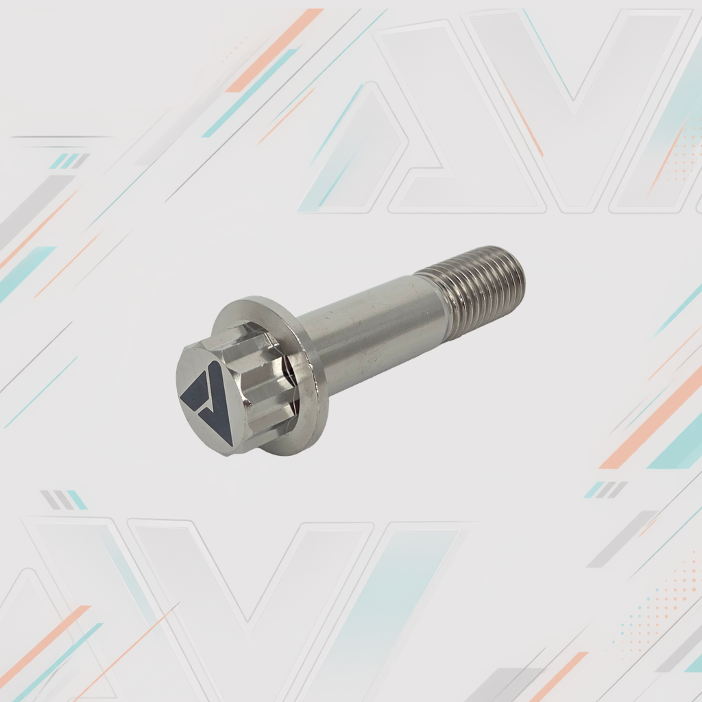 AVID Racing Titanium 12 Point Flange Bolt, M12 x 1.5 x 50 mm, 20 mm Thread | AVID Racing — Single Bolt Product View — M12-T12FB-50x30-15_03 [AVID:977aae04-3191-4193-91fd-c65acda243a7] [AVID-VERSION:14ff6450-db2b-45e4-92c6-f76f749e0690]