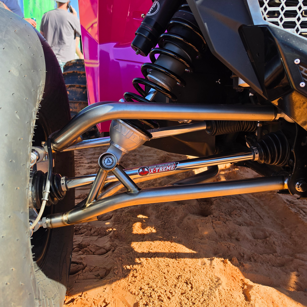AVID Racing Outlaw Ti-Spec Front Control Arms Installed Close-Up [AVID:2d68136e-ec63-4be5-850d-e8a7b03c5f3f] [AVID-VERSION:3957a863-8723-4175-9cf4-ab1fd39cfeb0]