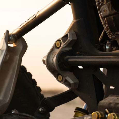 AVID Racing Can-Am Maverick R Rear Sway Bar Titanium Bolt Hardware Kit mounted on vehicle