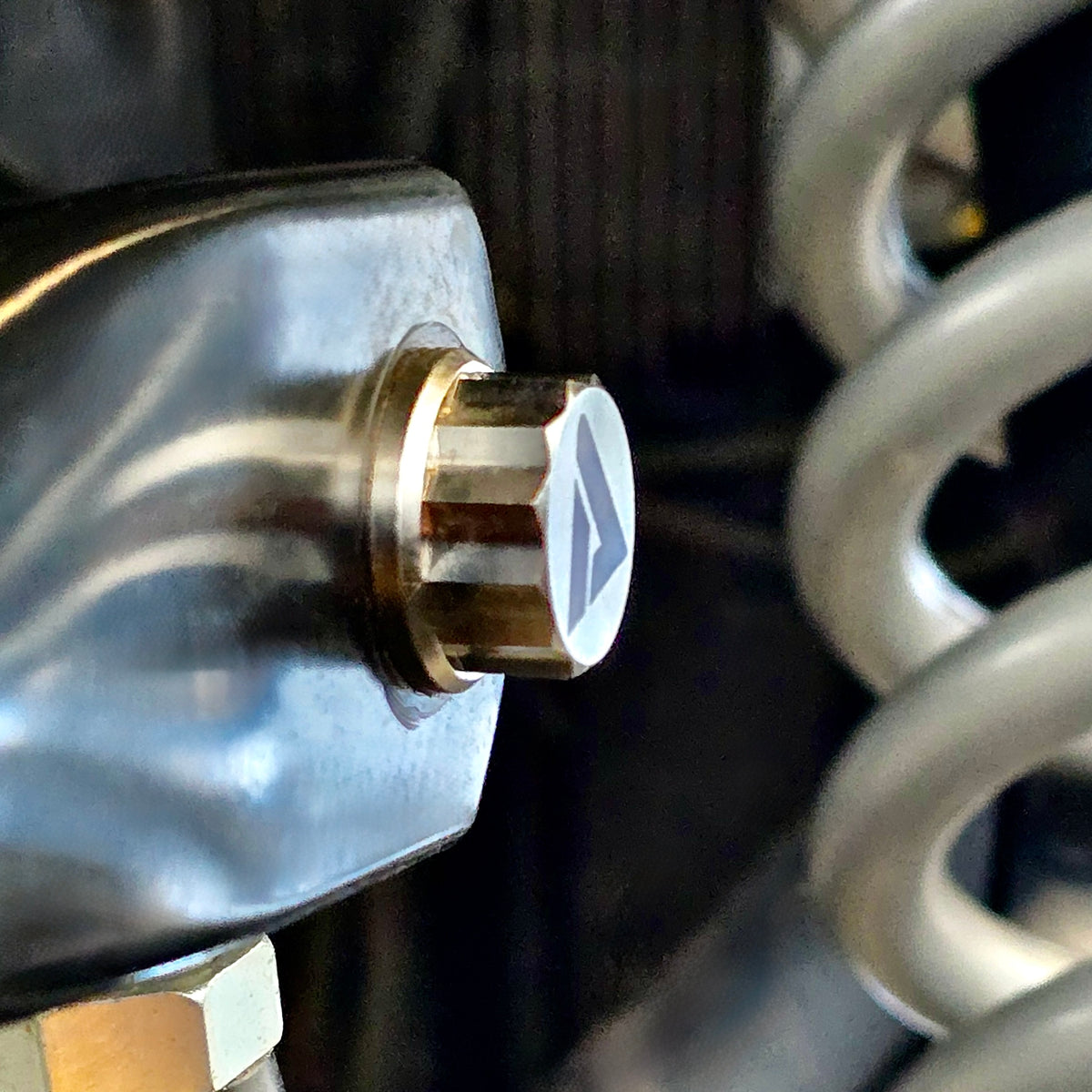 AVID Racing Can-Am Maverick R Rear Swayii Bar Titanium Bolt Hardware Kit mounted on vehicle