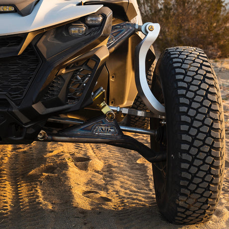 AVID Racing Can-Am Maverick R Baja Race 7075-T6 Billet Uprights mounted on vehicle