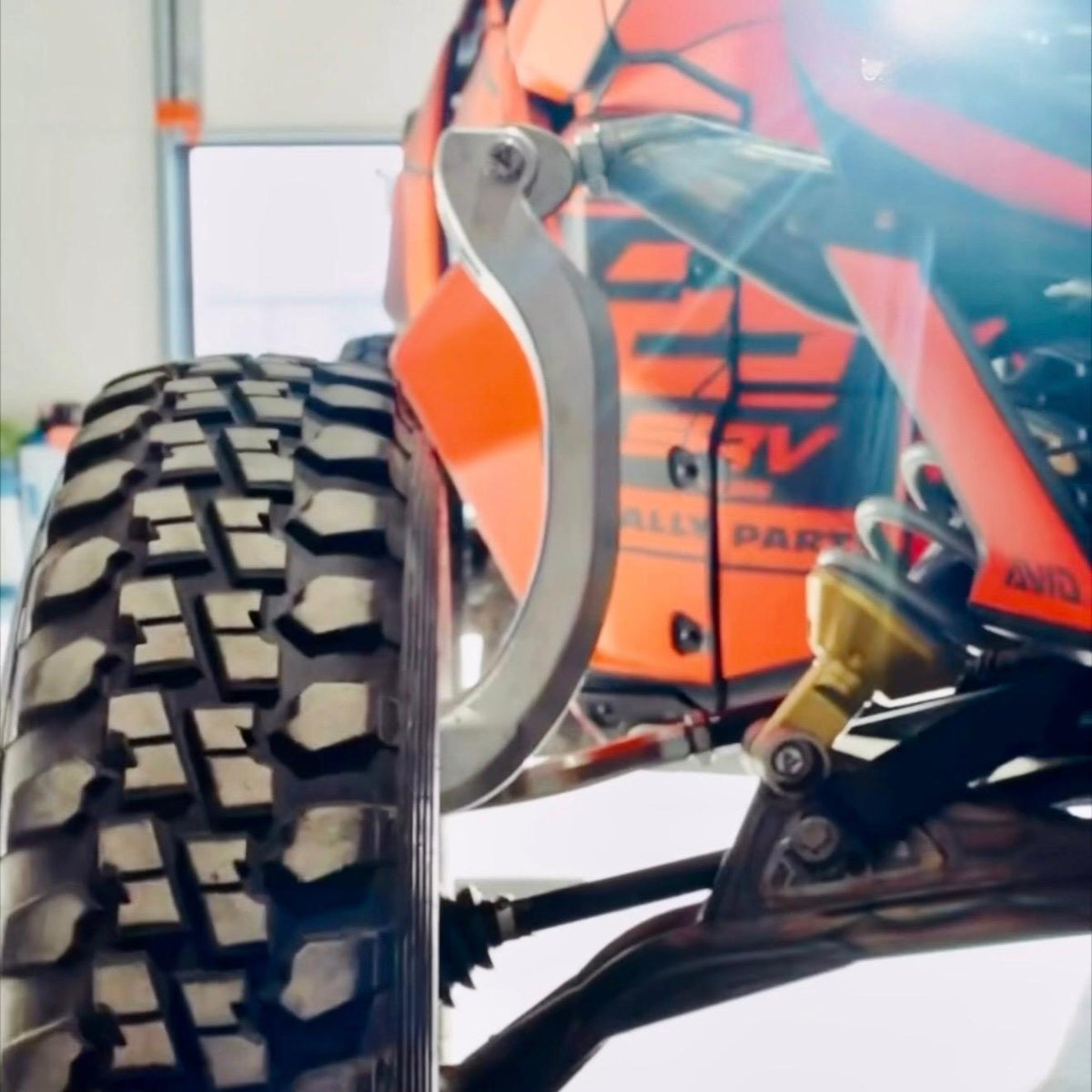 AVID Racing Can-Am Maverick R Baja Race Front Control Arm Kit mounted on vehicle right view