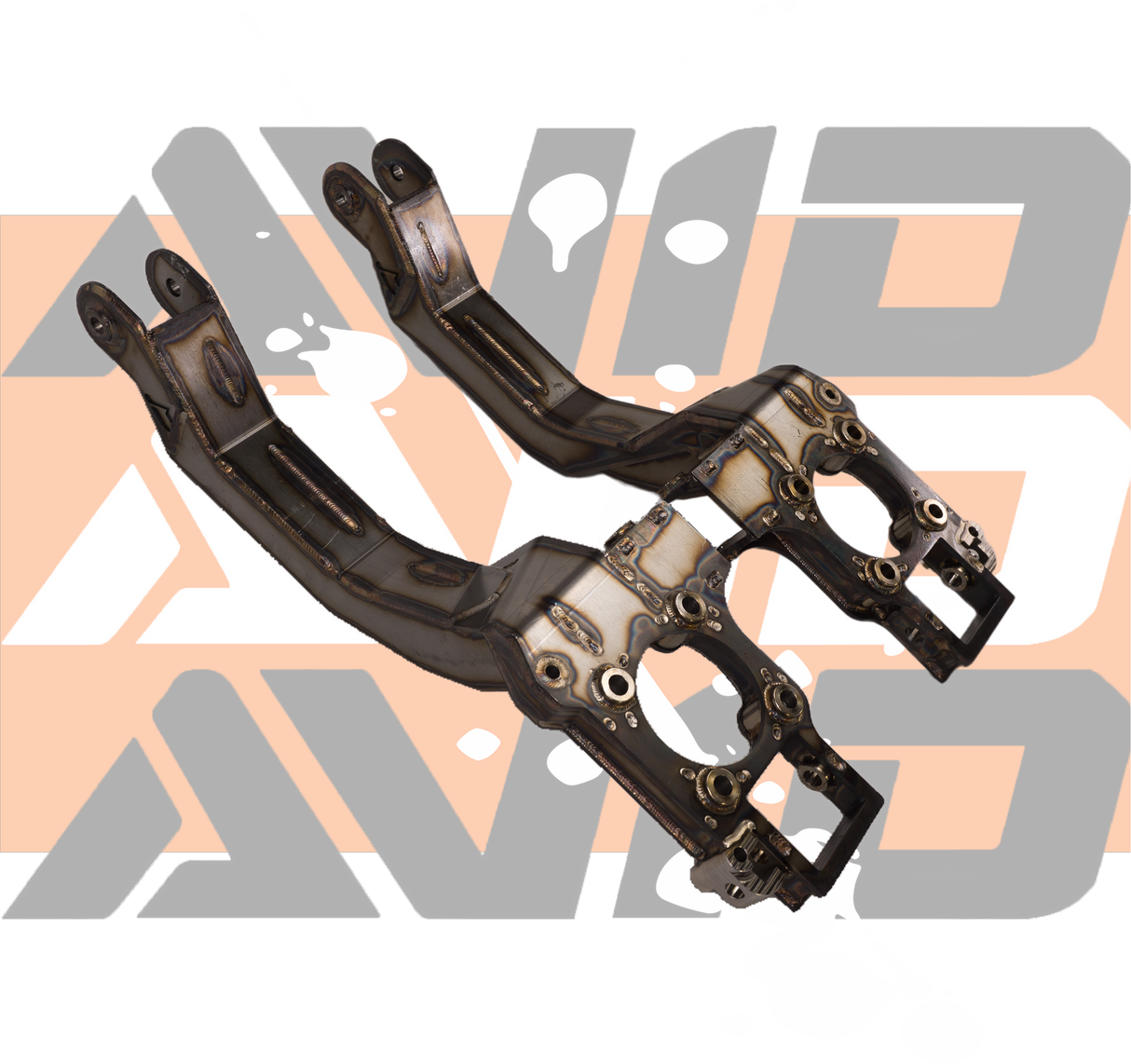AVID Racing Can-Am Maverick R Baja Race 4130 Chromoly Uprights / Knuckle side view of the upright showing mounting point to rim