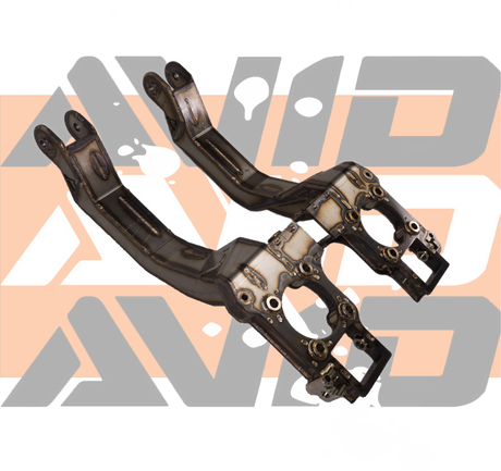 AVID Racing Can-Am Maverick R Baja Race 4130 Chromoly Uprights / Knuckle side view of the upright showing mounting point to rim