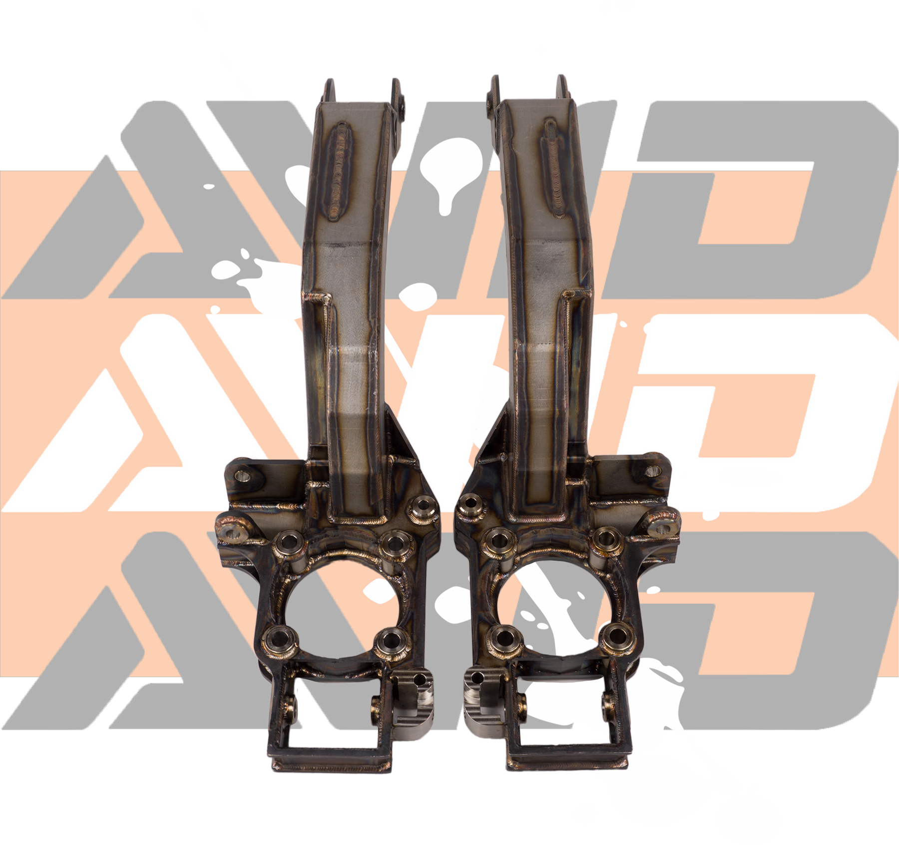 AVID Racing Can-Am Maverick R Baja Race 4130 Chromoly Uprights / Knuckle pair of uprights showing TIG welded chromoly