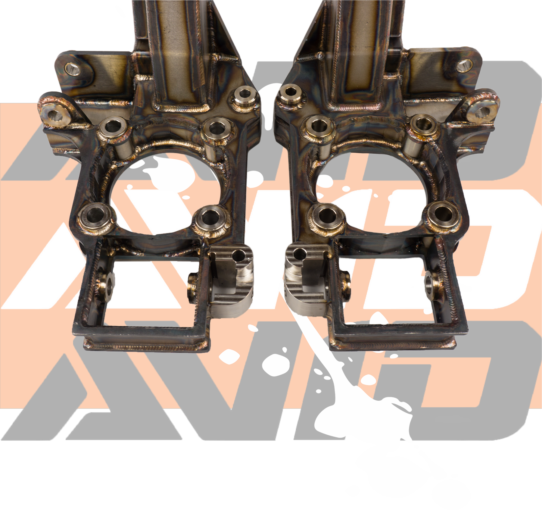 AVID Racing Can-Am Maverick R Baja Race 4130 Chromoly Uprights / Knuckle detail of inner components that mount to front control arms