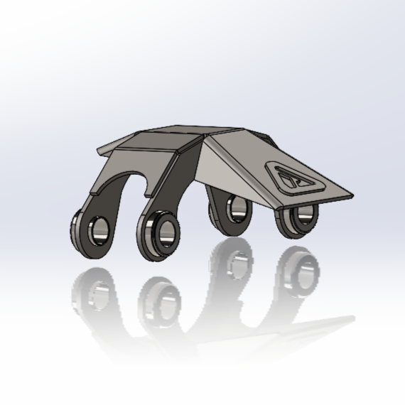CAD draft of AVID Racing Can-Am Maverick R Front Upper Shock Tower Gusset Kit