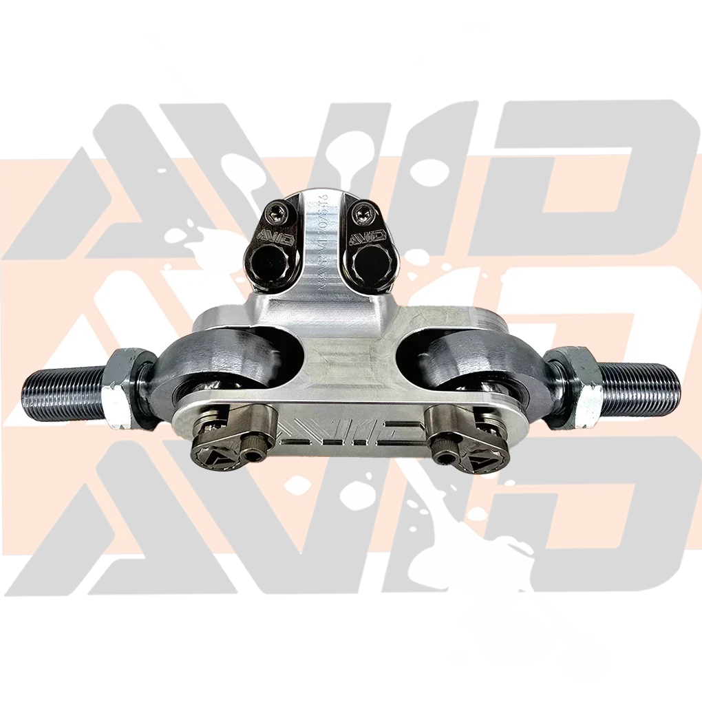 AVID Racing Can-Am Maverick R Steering Clevis Adapter Kit – Inner Tie Rod Upgrade detail of billet and precision titanium hardware