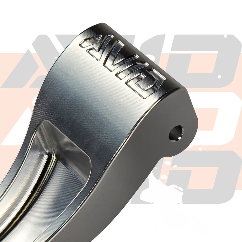 AVID Racing Can-Am Maverick R Baja Race 7075-T6 Billet Uprights detail of AVID logo