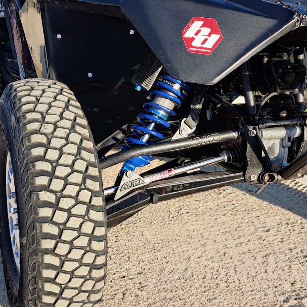 AVID Racing Polaris Pro R 80" Baja front suspension kit mounted on vehicle