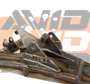 AVID Racing Polaris Pro R 80" Baja front suspension kit detail of TIG welding on chromoly lower control arm