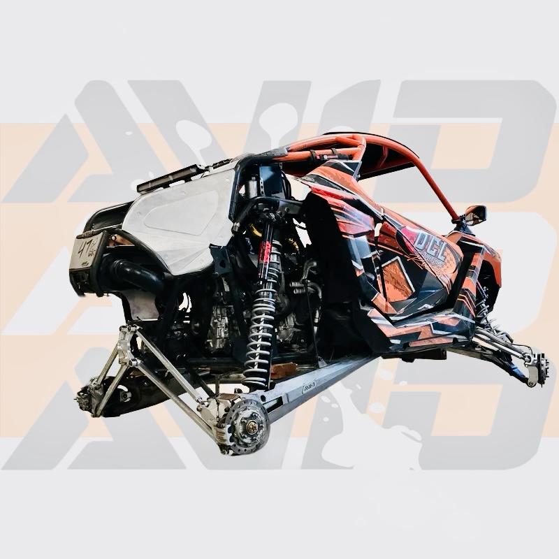 AVID Racing Pro R 80 inch rear trailing arms mounted on vehicle desert build