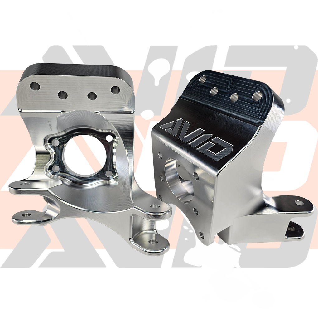 Polaris Pro R SC +4.5 trailing arm billet carrier close-up AVID Racing