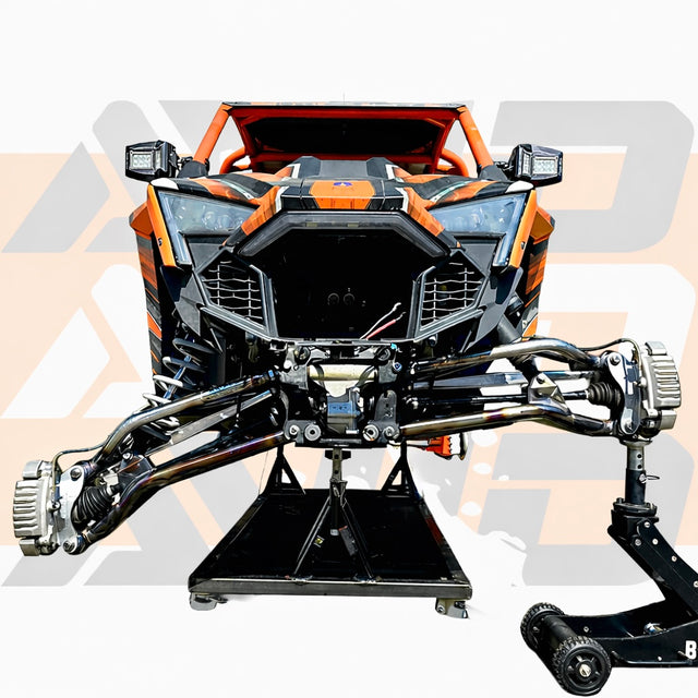 Polaris RZR Pro R XC front control arms installed high clearance suspension