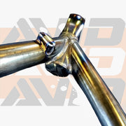 AVID Racing Polaris RZR Pro R XC front control arms detail of chromoly TIG welding and brake line clamp