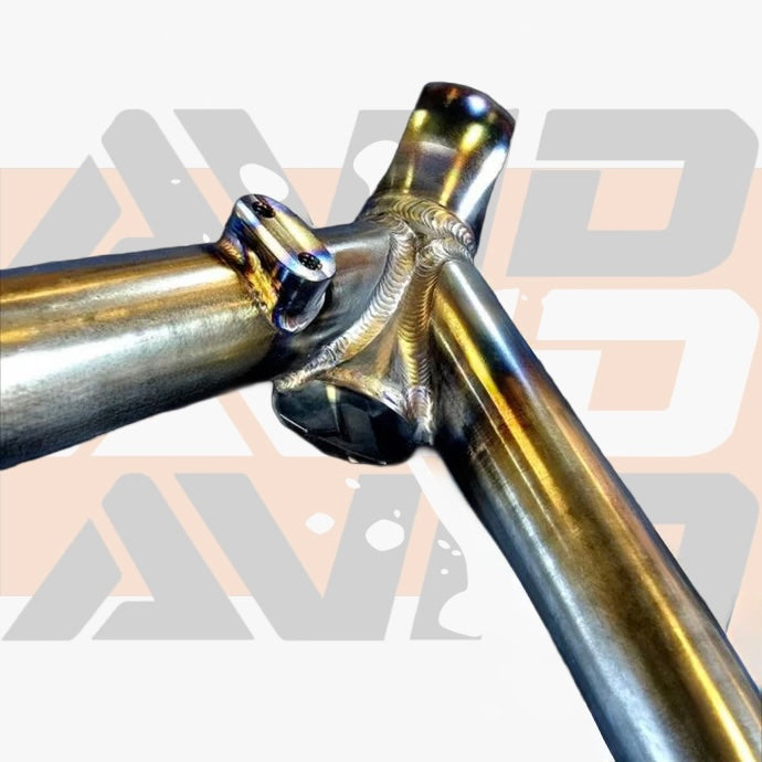 AVID Racing Polaris RZR Pro R XC front control arms detail of chromoly TIG welding and brake line clamp