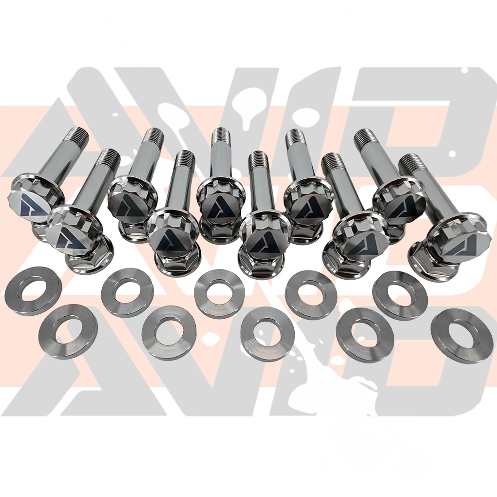 AVID Racing Can-Am Maverick R billet radius rod plate titanium bolt hardware kit 12-point titanium fasteners